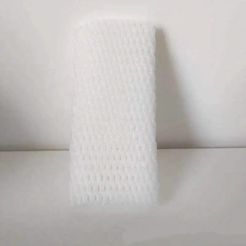White foam protective case showing stretchable net construction for item cushioning