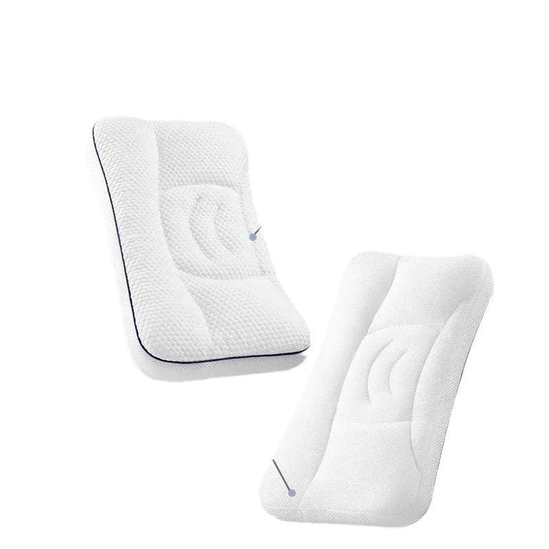Children's partition neck pillow with cold and warm double-sided antibacterial fabric and silk floss filler
