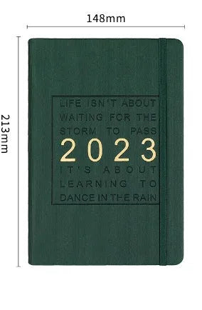 Creative trend student almanac schedule calendar diary with imitation leather cover and wireless binding