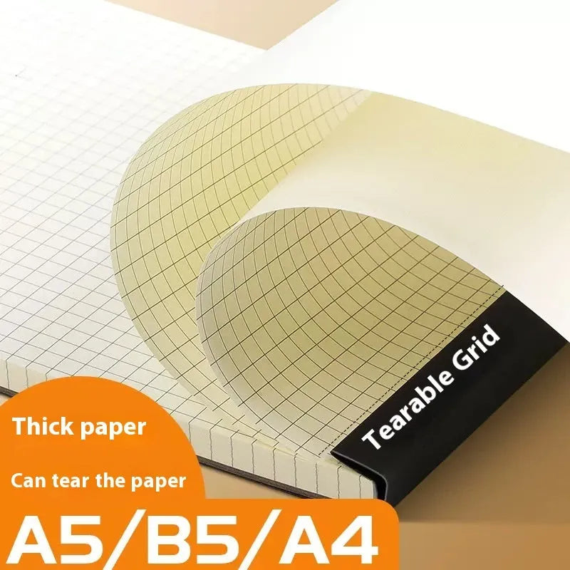 Writing pad notebook in A5, B5 and A4 sizes with 80 sheets of thickening wood-free paper