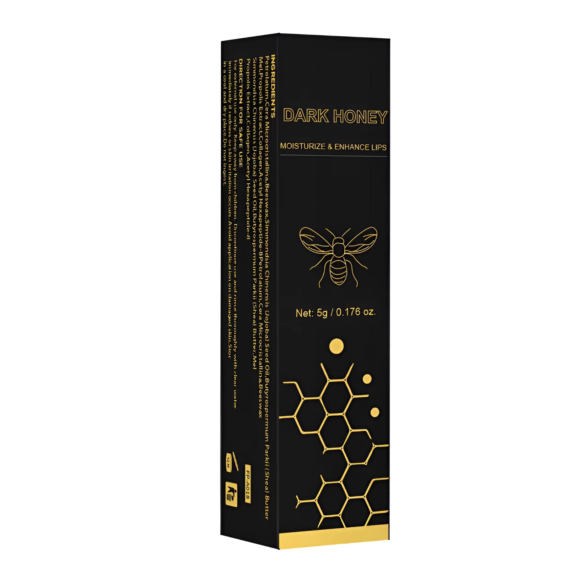 Dark honey coloured matte finish lipstick with 5g content in standard packaging