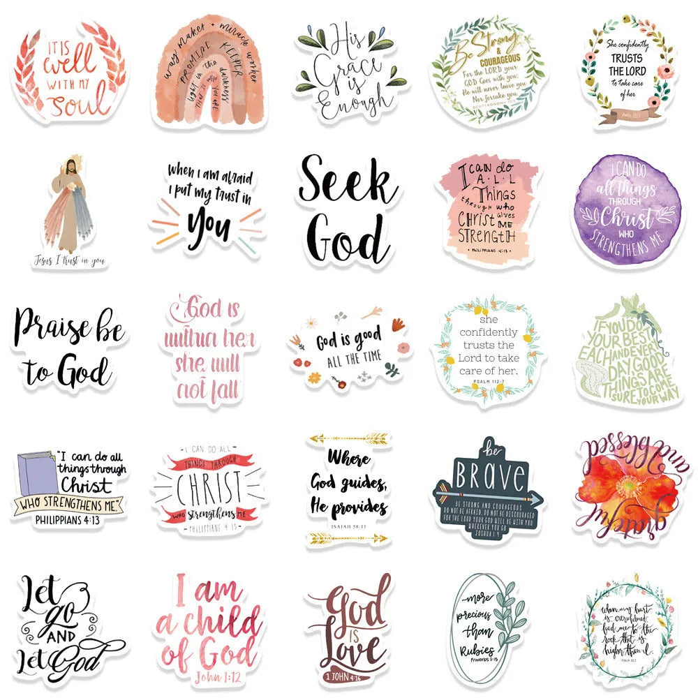 50-piece graffiti sticker pack with random printed patterns for personalised decoration