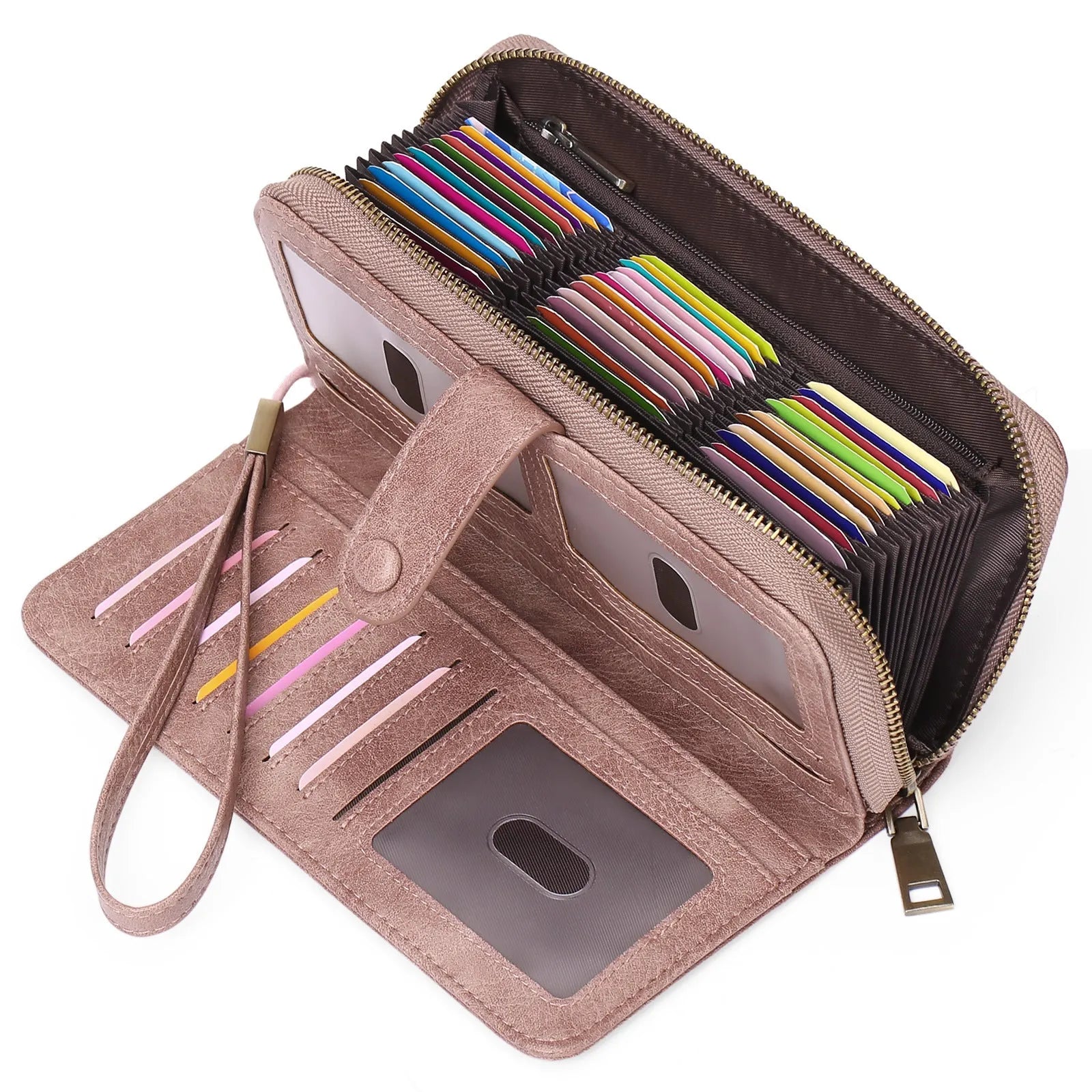 Women's expanding card holder wallet with RFID anti-theft protection in multiple colour options