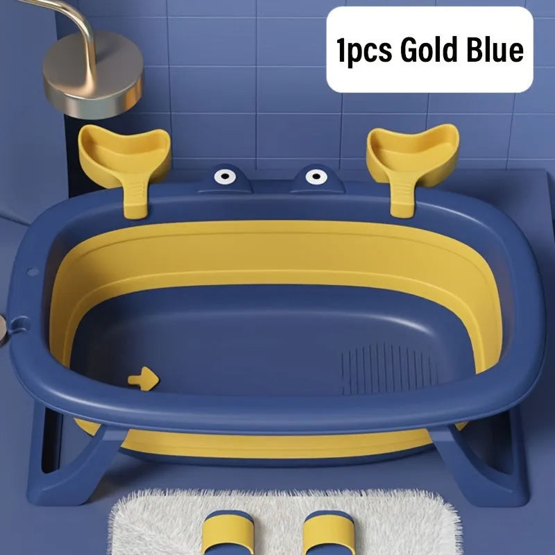 Blue foldable portable pet tub for washing cats and small dogs