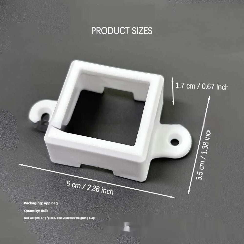 White plastic LED light fixed bracket protective lampshade with 1.7cm by 6cm dimensions