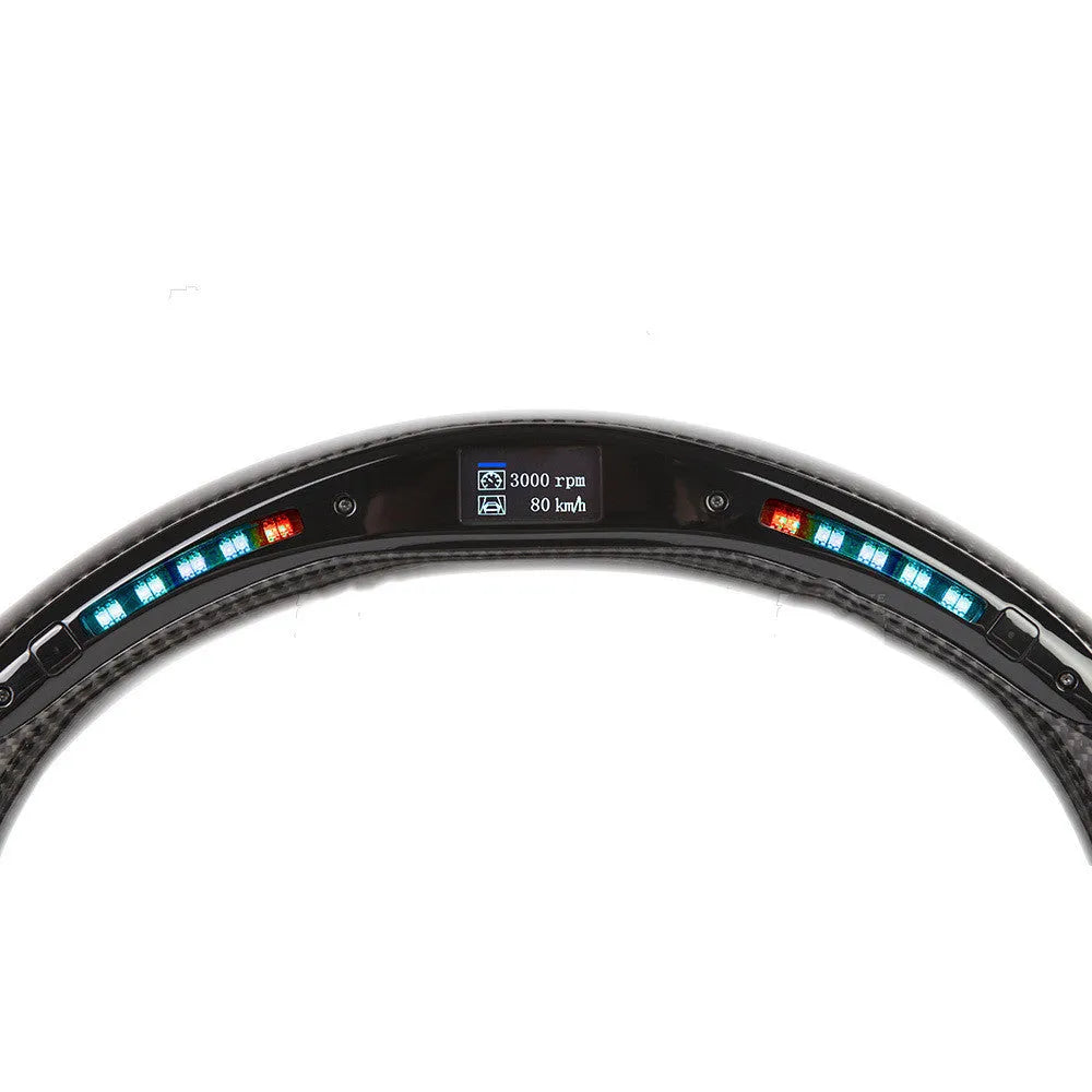 Black carbon fibre BMW steering wheel with LED controls for X3 X5 models