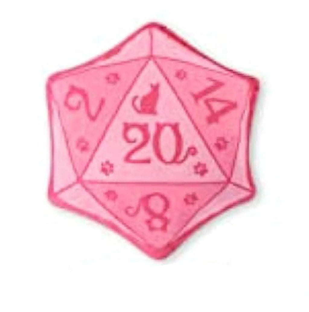 Blue dice catnip toy made of soft plush flannelette with organic catnip, designed for DND-themed interactive cat play