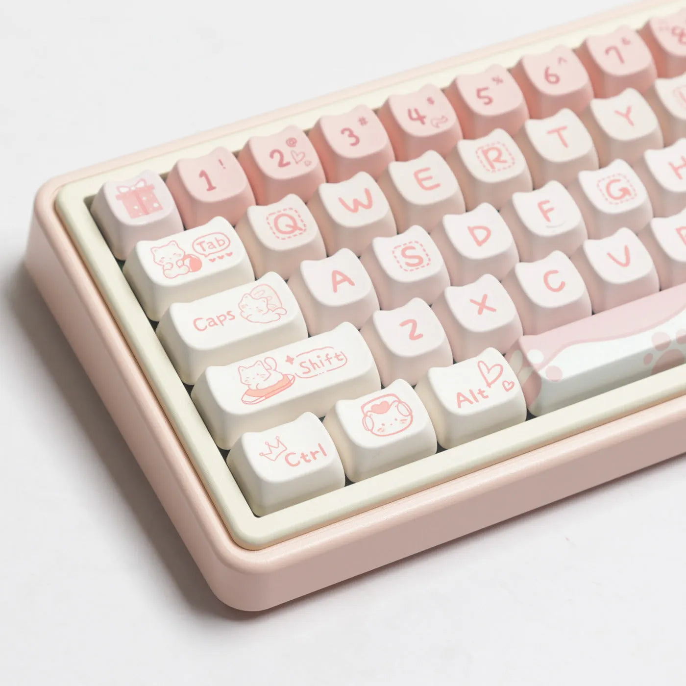 Full set of PBT sublimation key caps for mechanical keyboards showing alphanumeric and modifier keys