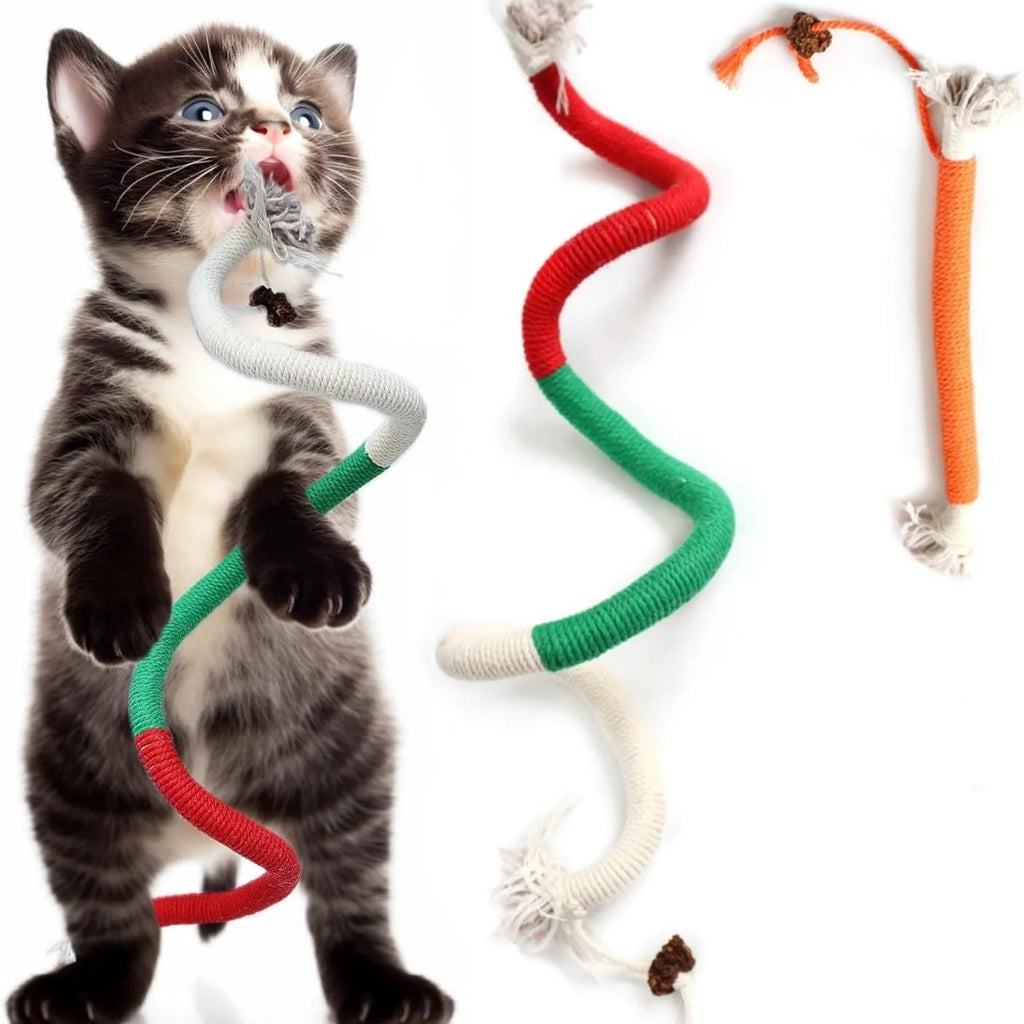 70cm bite-resistant cotton string cat toy with catnip in absolute purple colour