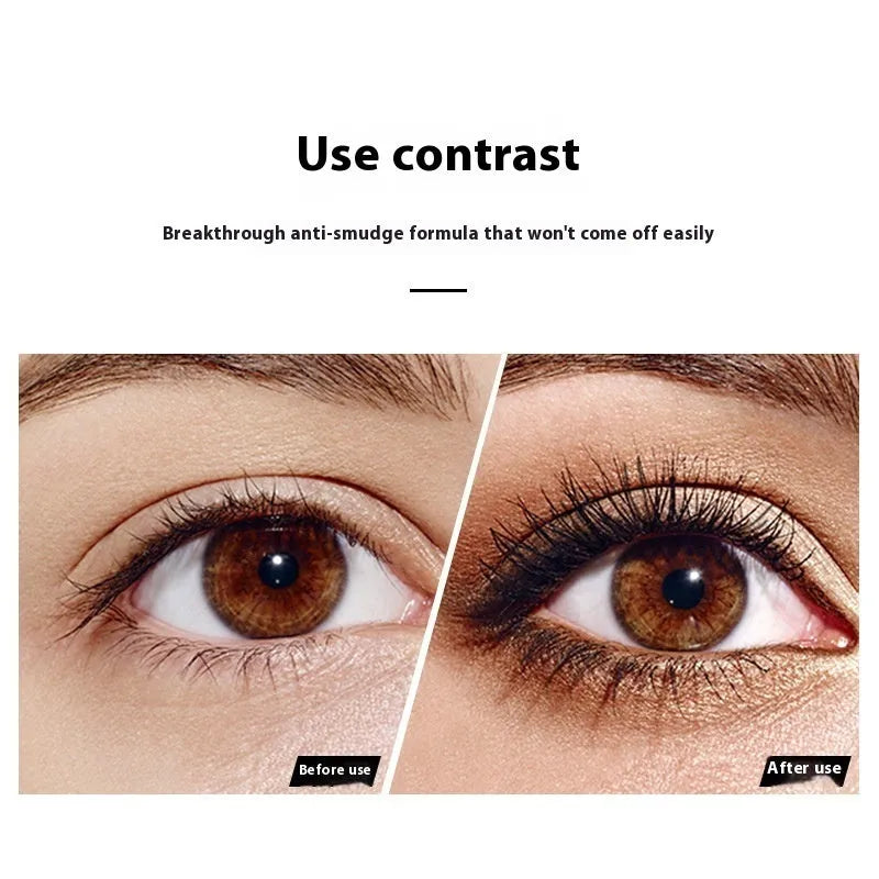 Black waterproof mascara tube for long thick eyelashes with durable curl