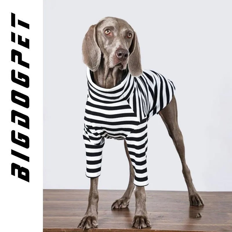 Black and white thin polyester dog vest for large dogs, multi-size from M to XXXL