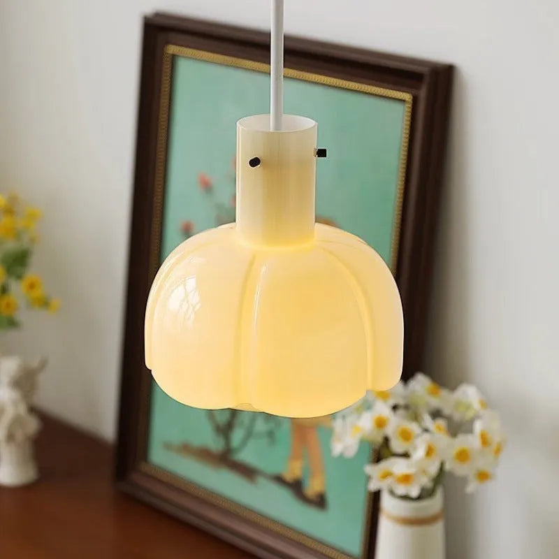 Medieval glass bud chandelier pendant light with E27 fitting in retro colour options