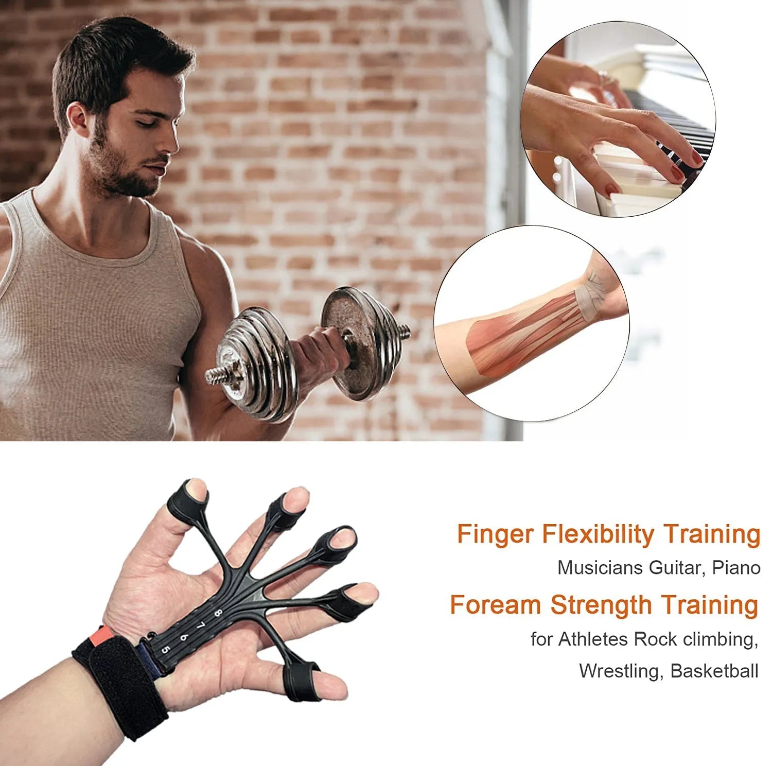 Silicone finger flexion and extension trainer with tension rope system for adult hand rehabilitation