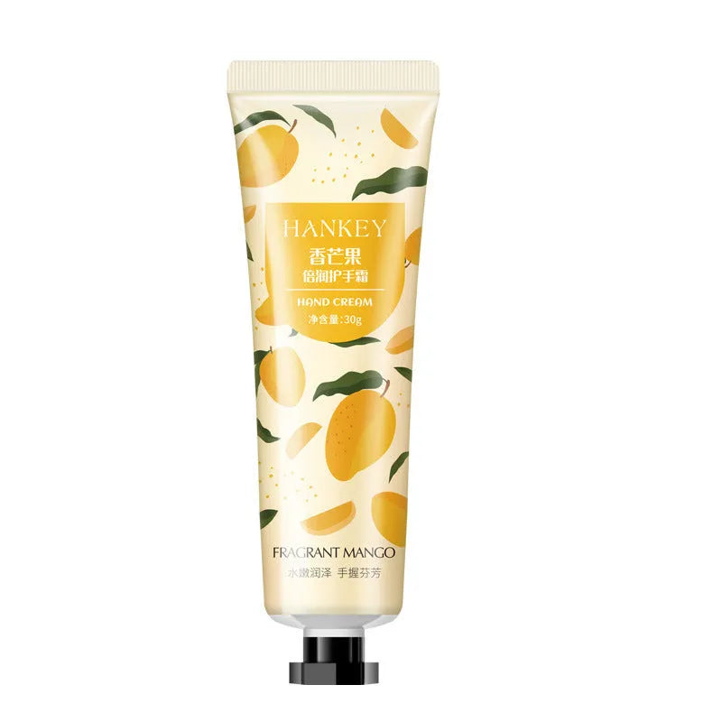 30g tube of fruit-infused hand moisturising cream with ten scent varieties