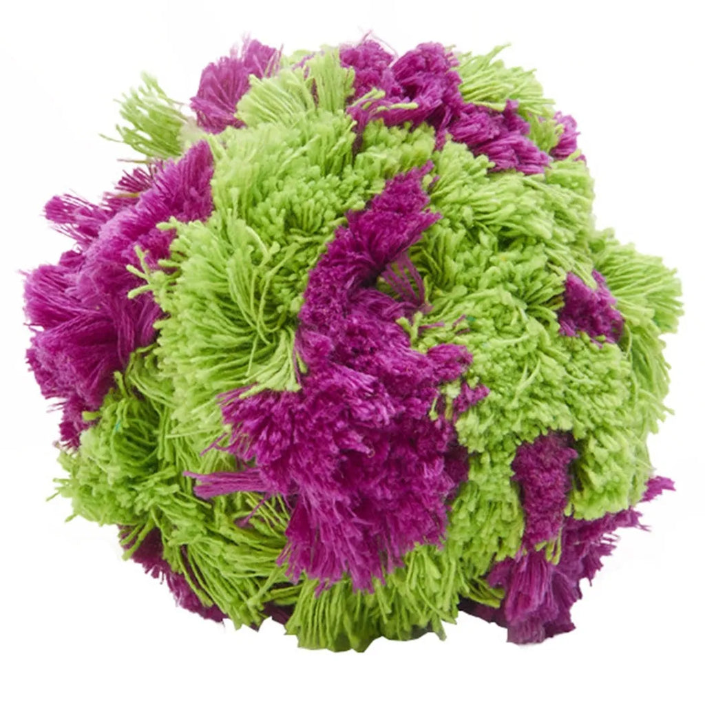 Purple plush dog chew ball 15cm diameter for interactive play and teething relief