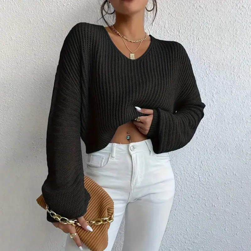 Solid colour long sleeve pullover for women in polyester, shown in available colours