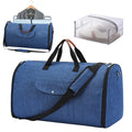 Folding Oxford cloth travel and workout duffel bag in dark blue, grey, or black colours