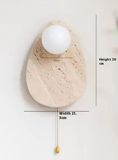 Yellow cave stone marble LED wall lamp for bedroom background decoration with warm light