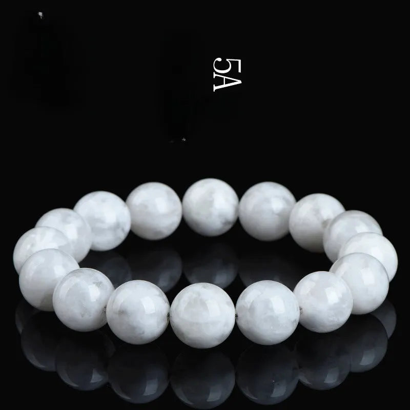 Women's crystal bracelet with geometric natural blizzard snowflake beads and Ruyi design elements