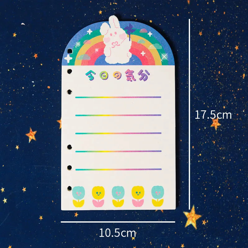 A6 loose-leaf notebook with heart cover, 80 pages of 70g double tape paper, 6-hole binding, 90x170mm