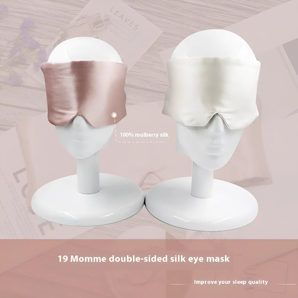 Mulberry silk sleep eye mask shown in one of seven available colours for light blocking