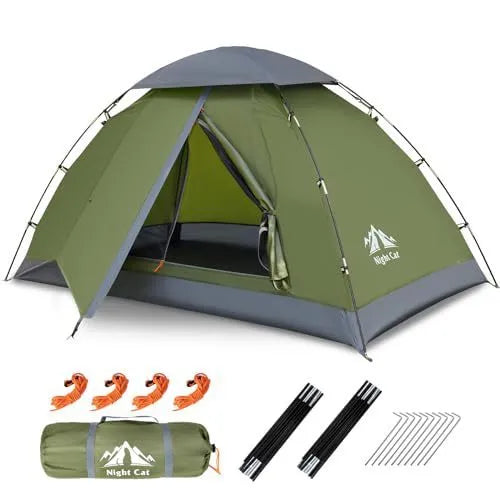 Dark green automatic pitching family camping tent suitable for two people with four-season design