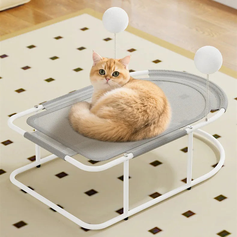 Large fabric cat kennel with breathable bracket design in grey colour option
