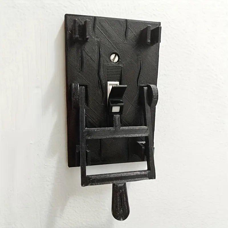 Retro-style white mechanical light switch with single control, made from PLA plastic.