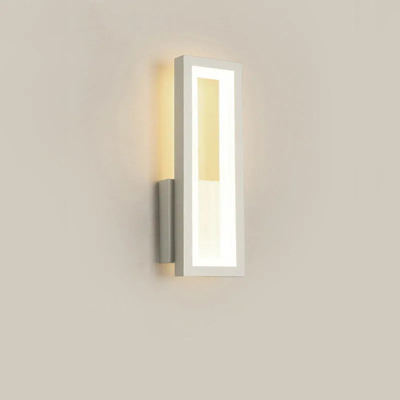 Nordic corridor wall light with PVC lampshade in black finish, 50cm long, 18cm wide, 4cm thick, 28W LED