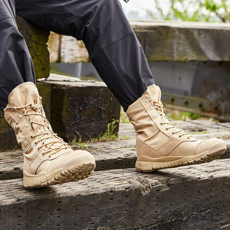 Yulong combat boots outdoor climbing tactical desert boots in black for men and women