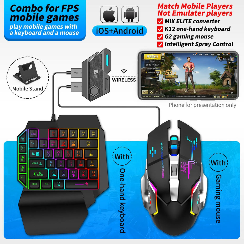 Gamwing Jiaying MIX USB keyboard mouse converter for mobile gaming in official suit colour