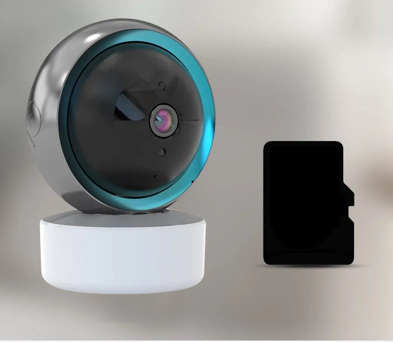 2MP 360-degree WiFi graffiti camera with ABS material, 1080p resolution, and 15m range for indoor monitoring