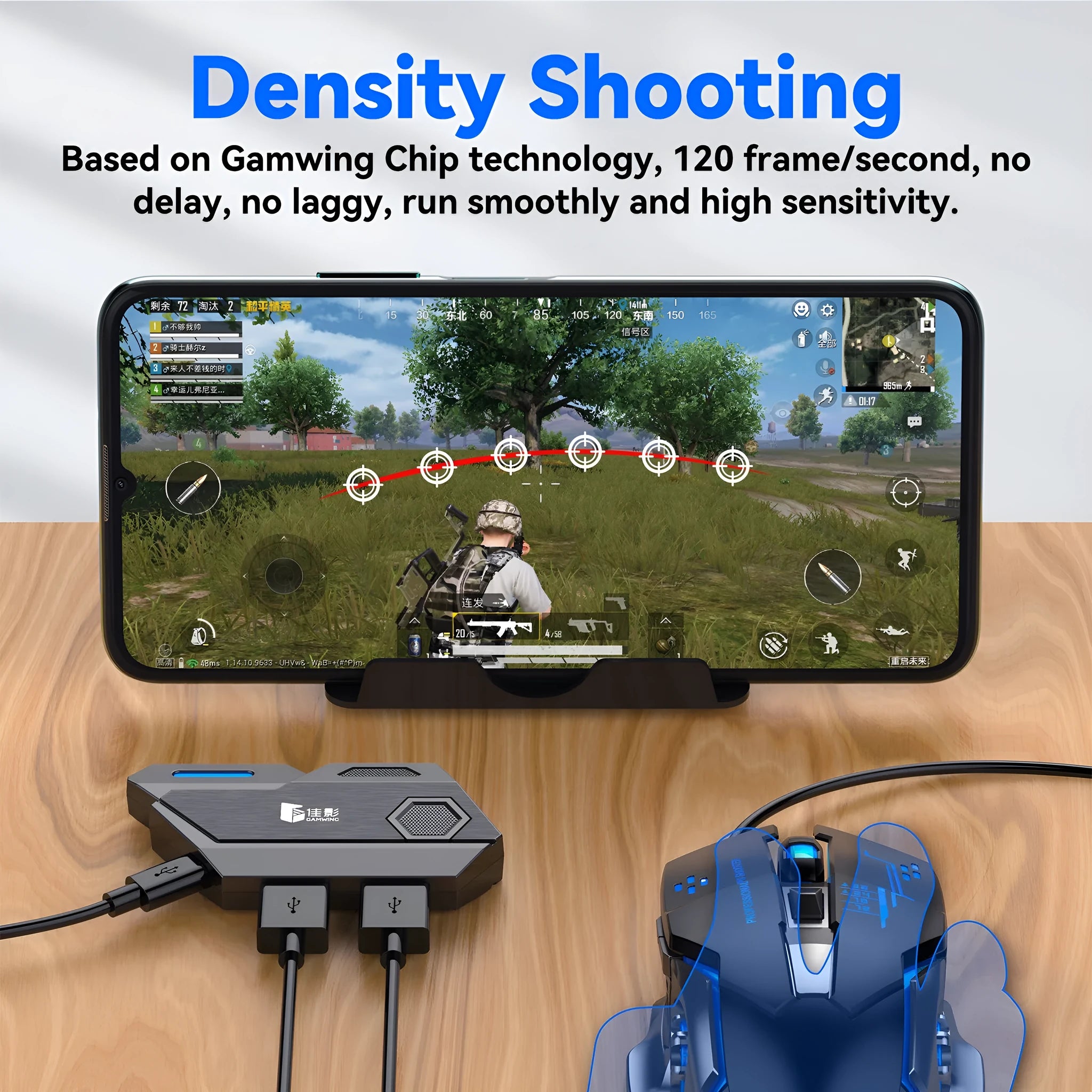 Gamwing Jiaying MIX USB keyboard mouse converter for mobile gaming in official suit colour