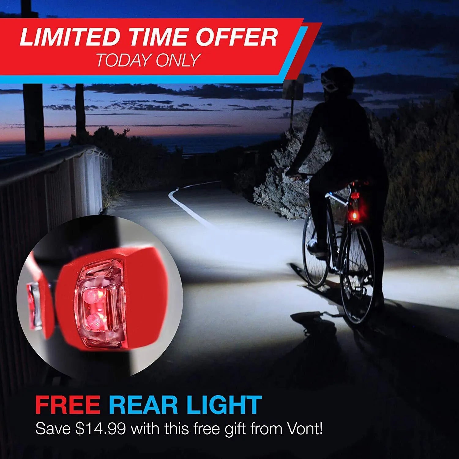 Bicycle headlight and taillight set with adjustable handlebar mounting bracket