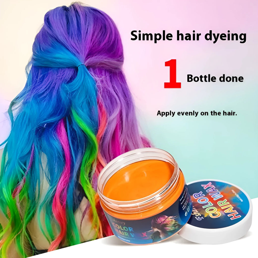 120g hair styling clay in temporary colours including blue, green, orange, purple, red, rose red, white, yellow, and granny grey