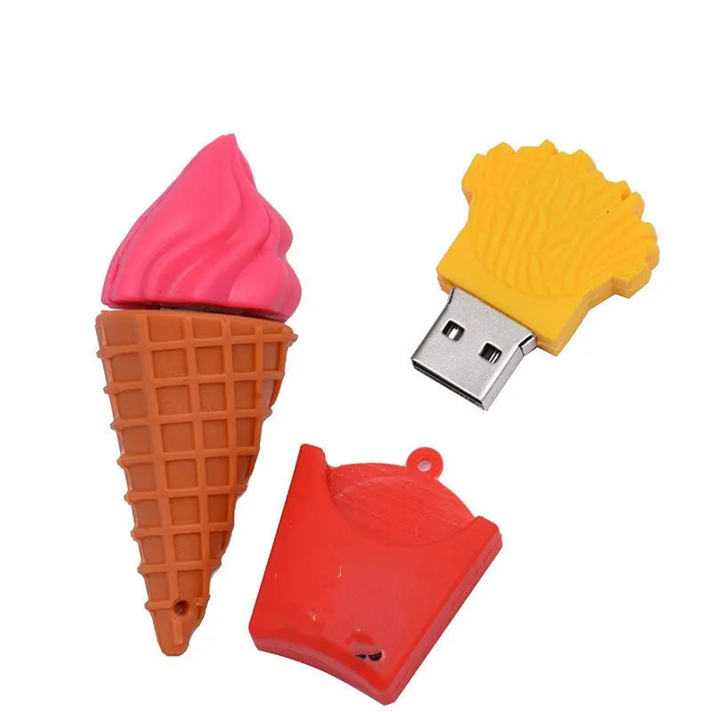 Cute mini ice cream shaped USB memory stick in pink colours with 32GB or 64GB storage capacity
