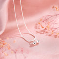 Silver cherry necklace with S925 pendant on adjustable snake bone chain for women