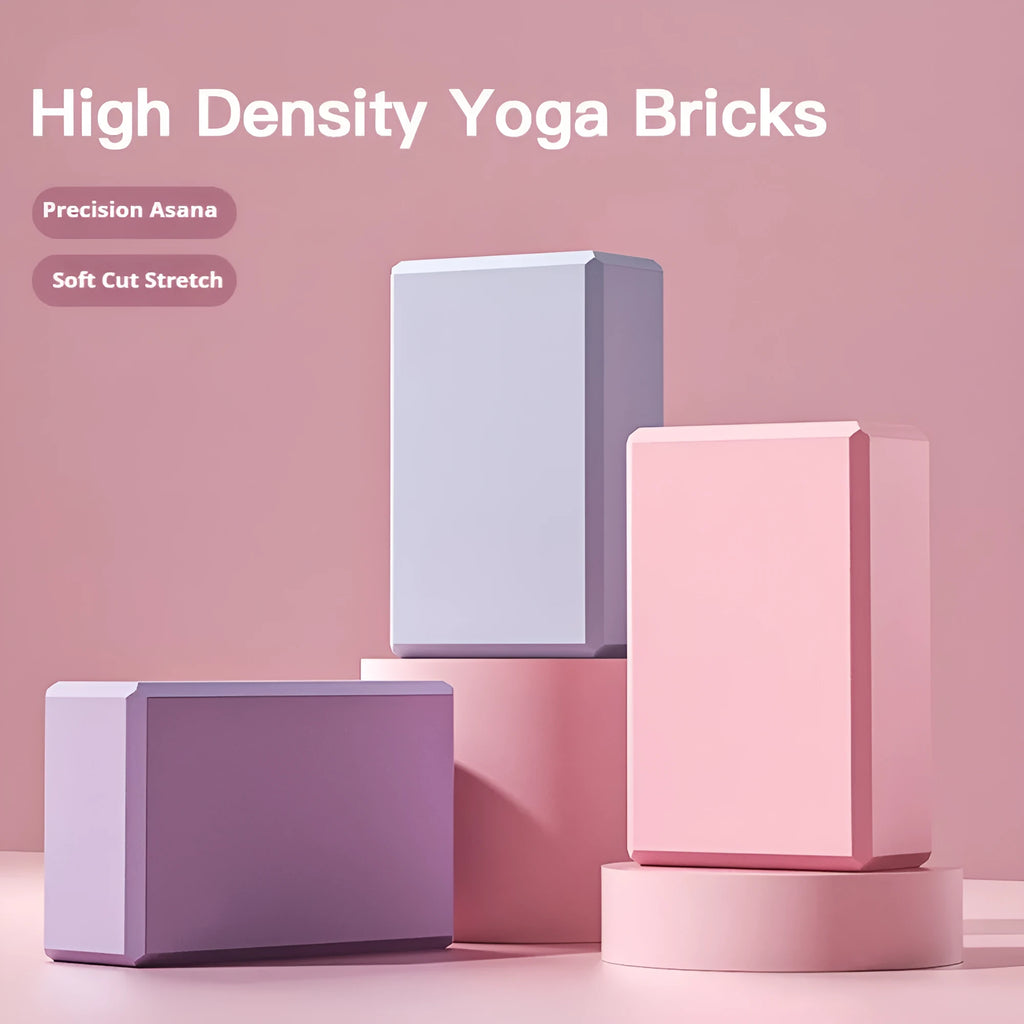 Solid-colour high-density EVA foam yoga block for exercise support