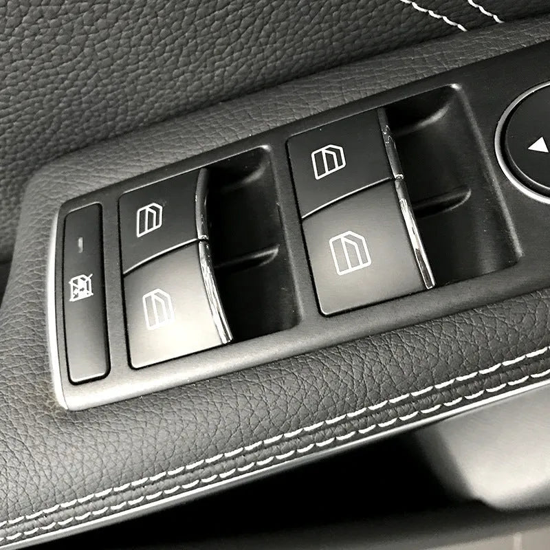 Black glitter window lift button decorative sticker for automotive interior customisation