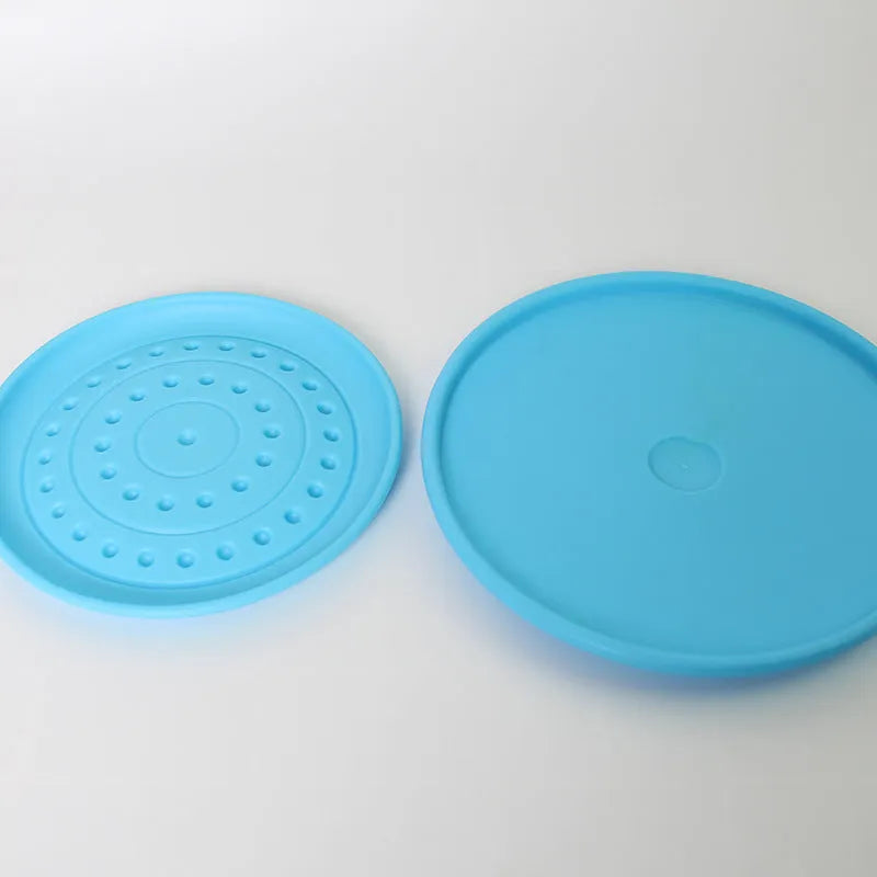 Rubber pet dog toy Frisbee flying disk in plastic, small size lake blue colour