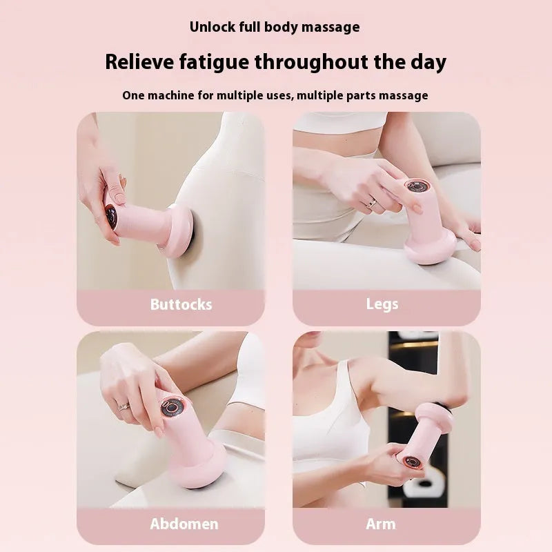 Handheld USB electric body massager in black colour for cervical spine, back and leg massage