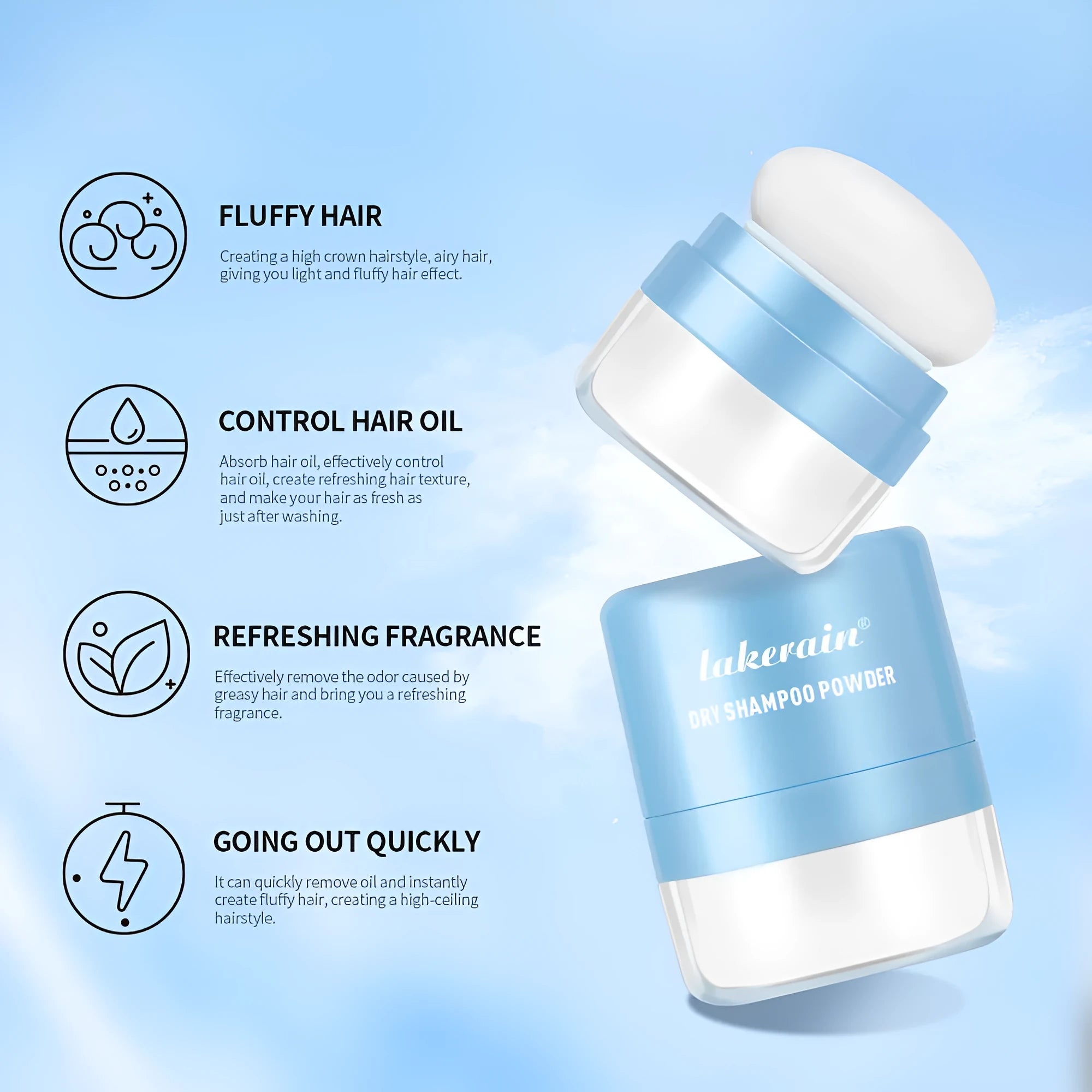 Disposable hair dry powder with sponge headband and mirror in 5g size