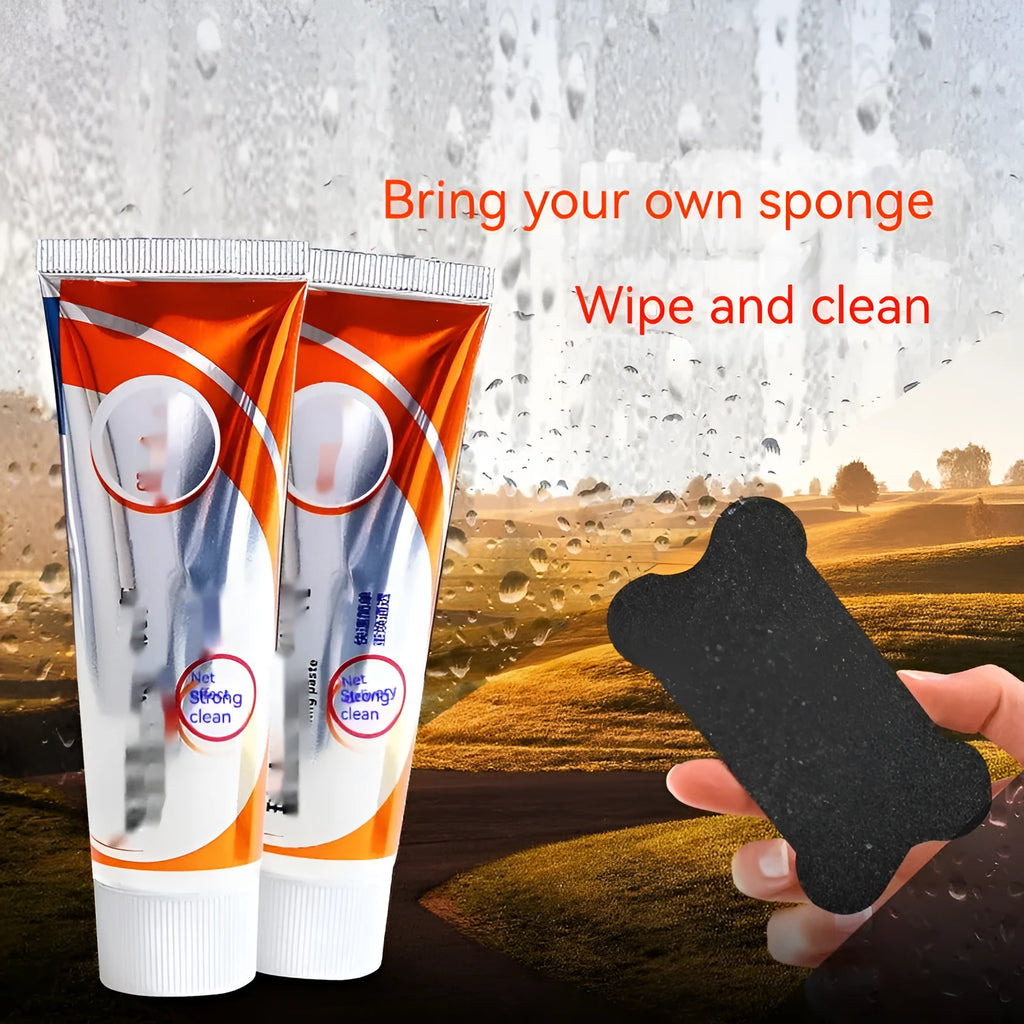 White 65ml bottle of car windscreen cleaning agent for removing oil stains from glass