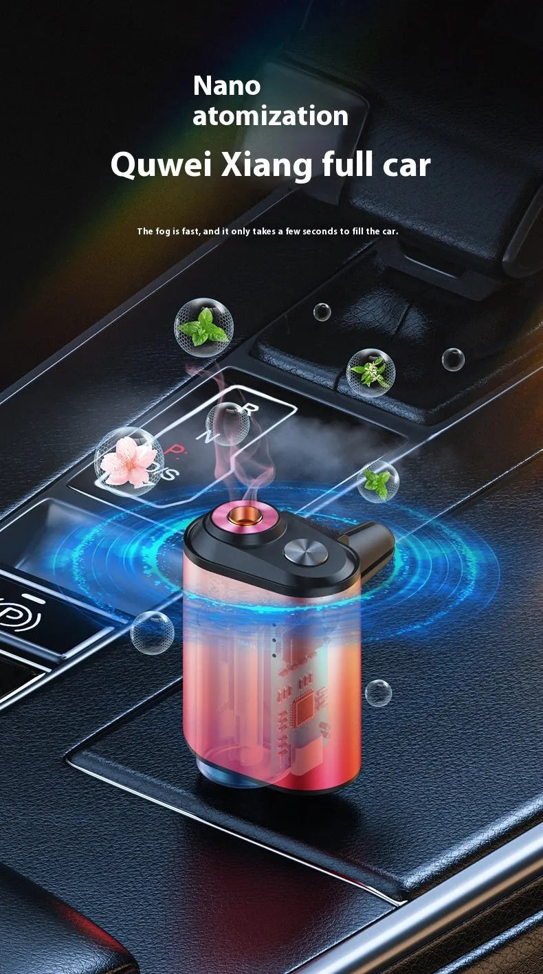 Black car aromatherapy smart fragrance diffuser with ocean perfume bottle, PP PC aluminium alloy build