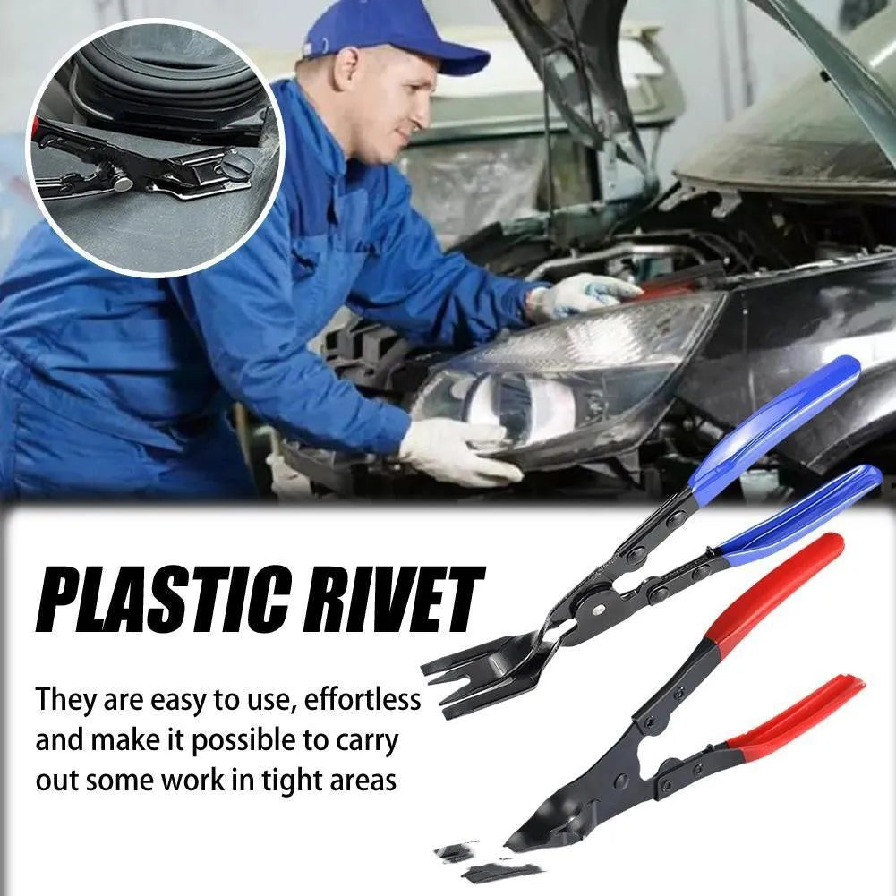 Blue 240mm steel car disassembly pliers for door panel and interior clamp removal