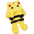 Fleece hooded cat coat with cartoon design in multiple sizes for small to medium pets