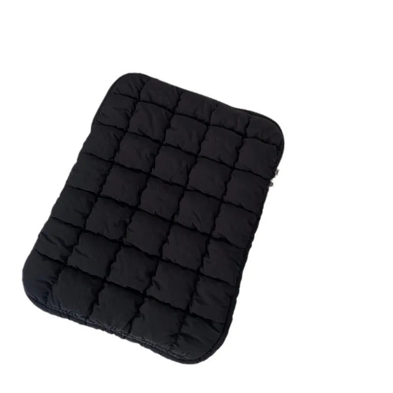 Large capacity nylon laptop bag in black with laptop inside, unisex design for 11-15.6 inch devices