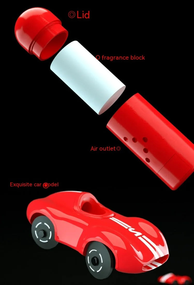 Round solar-powered car aromatherapy decoration with light model in black, red or white