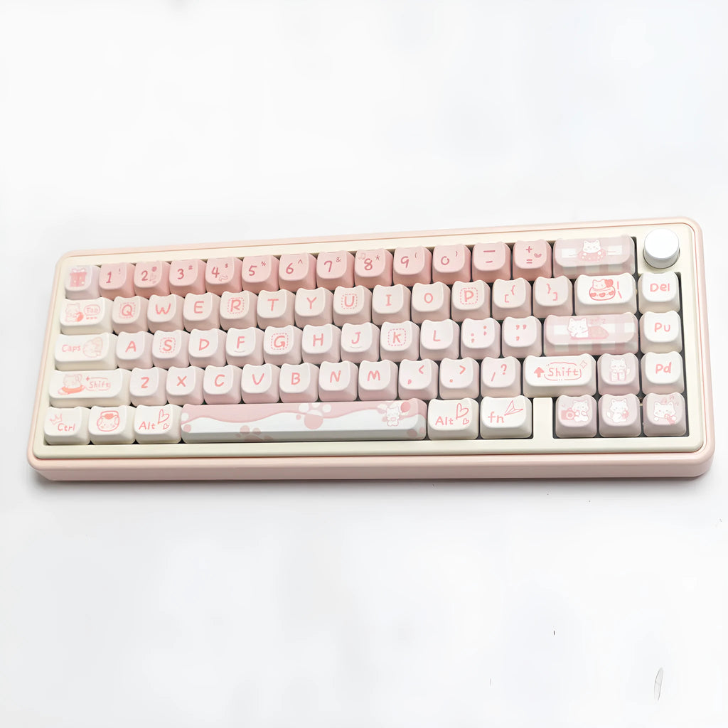Full set of PBT sublimation key caps for mechanical keyboards showing alphanumeric and modifier keys