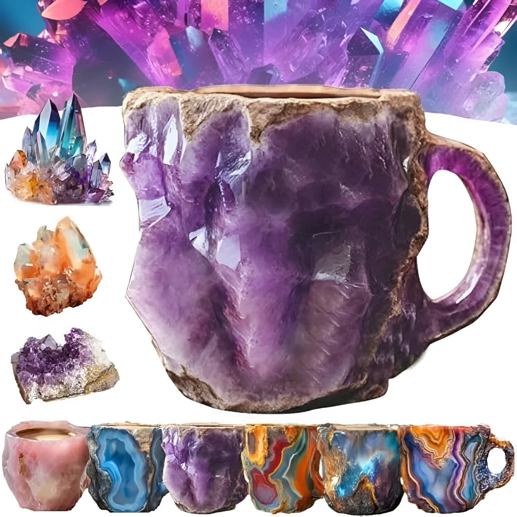 A solid purple resin coffee mug with a handle on a white background.